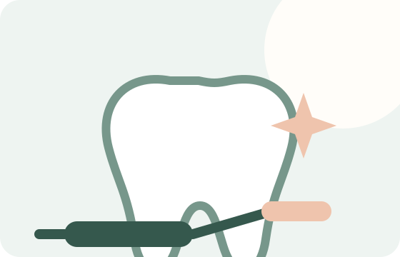 Toothbrush, tooth, and sparkle symbols