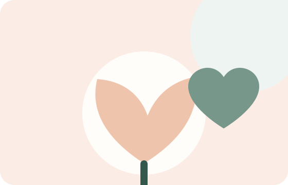 Floral and heart symbols representing women’s wellness